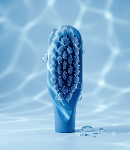 Brosse à dents électrique sonique Oralys avec 31 000 vibrations par minute, affichée dans une image générée Gemini.